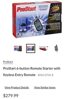 NEW 6-Button Remote Starter with Keyless Entry Remote - Black